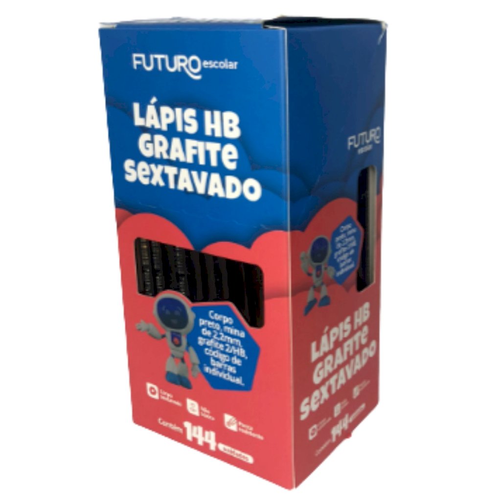 Lápis Preto HB Grafite Sextavado Caixa 144 Unidades - 092213