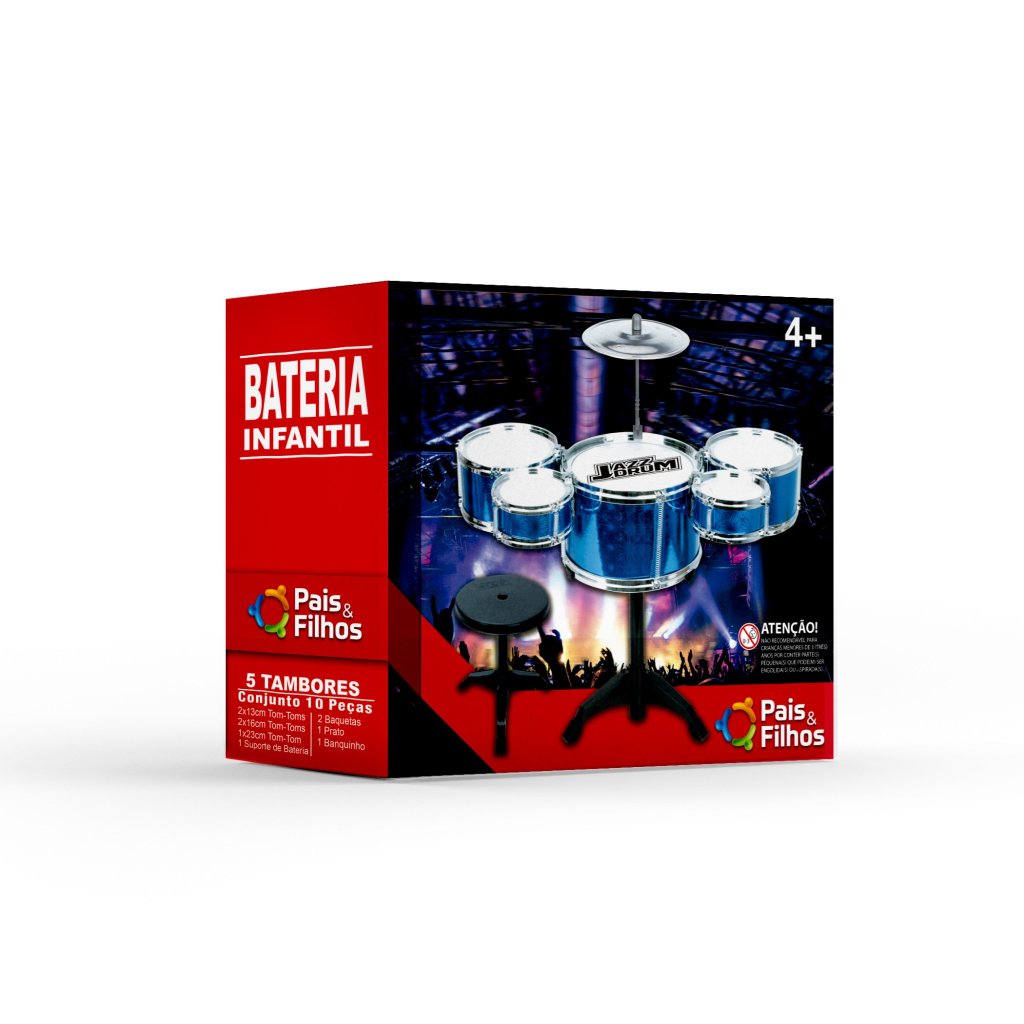 Bateria Musical 5 Tambores - 18567