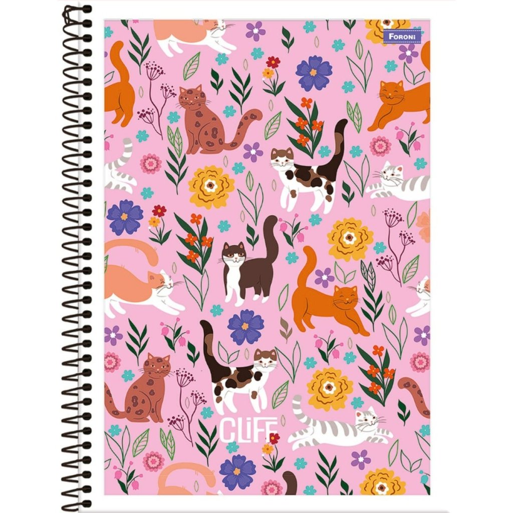 Kit 4 Caderno Escolar Universitário Feminino Cliff 1 Matéria 80 Folhas - 306680