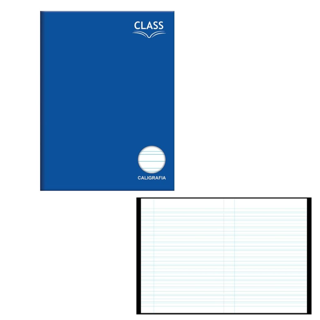 Kit 10 Caderno de Caligrafia Azul Class 80 Folhas - 35.6666
