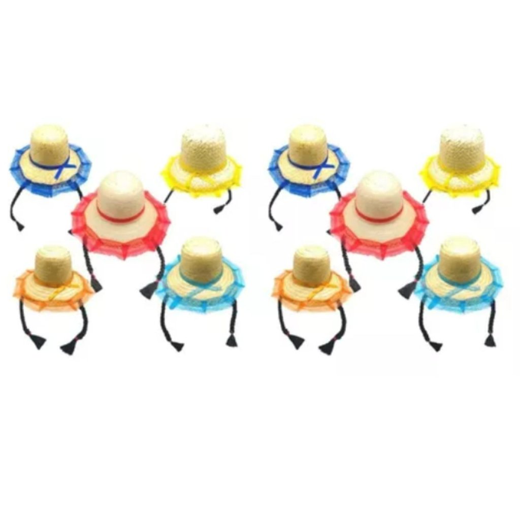 Chapeu De Palha Borda C/Renda e Trança - 129240