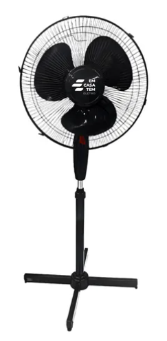 Ventilador De Coluna Preto 3 Pás 40 Cm 1.22M 50w Em Casa Tem