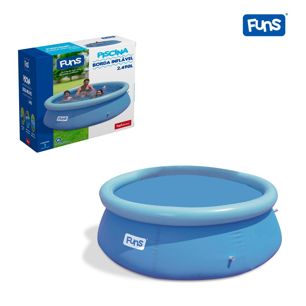 PISCINA COM BORDA INFLAVEL E VALVULA DE DRENAGEM SUMMER 2490L - WS7965