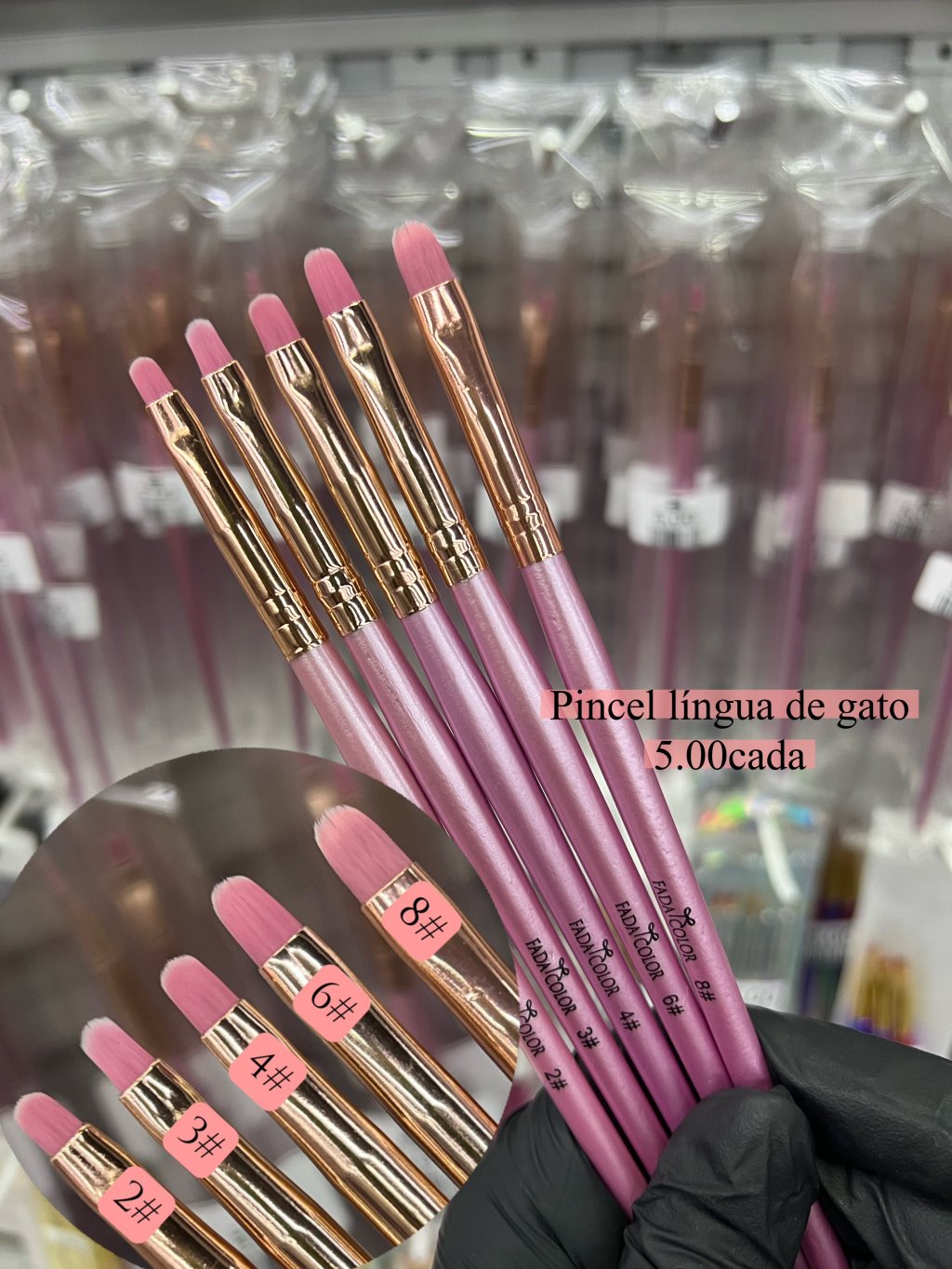 Pincel língua de gato (Rosa)