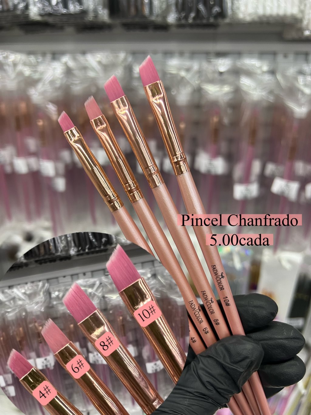 Pincel chanfrado para unhas 