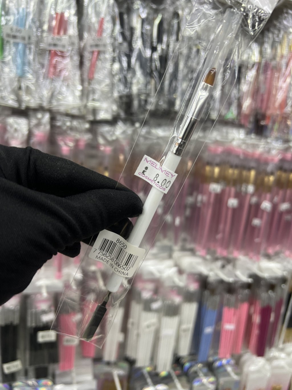 Pincel para Polygel com espátula (branco)COD.8650