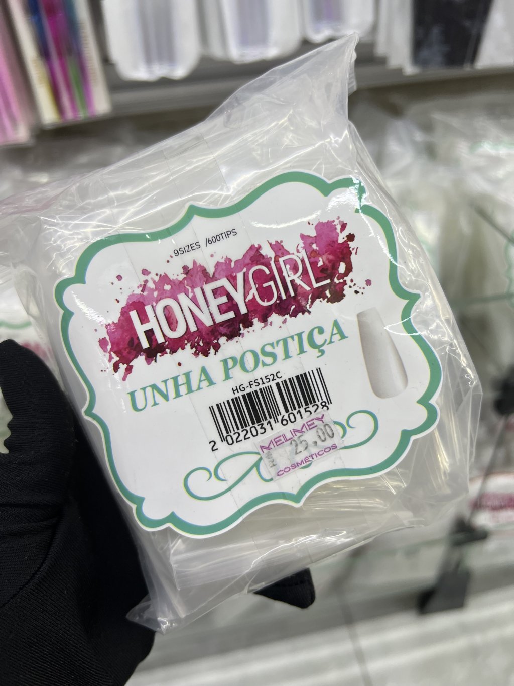 Unha postiça transparente honey girl 