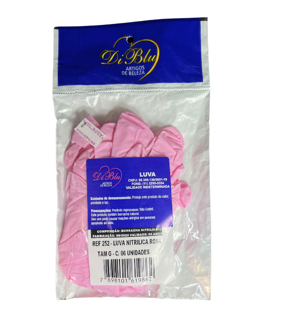 LUVA ROSA NITRILICA