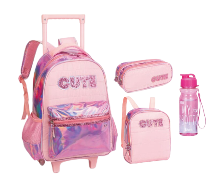 KIT MOCHILA COM RODINHAS CUTE
