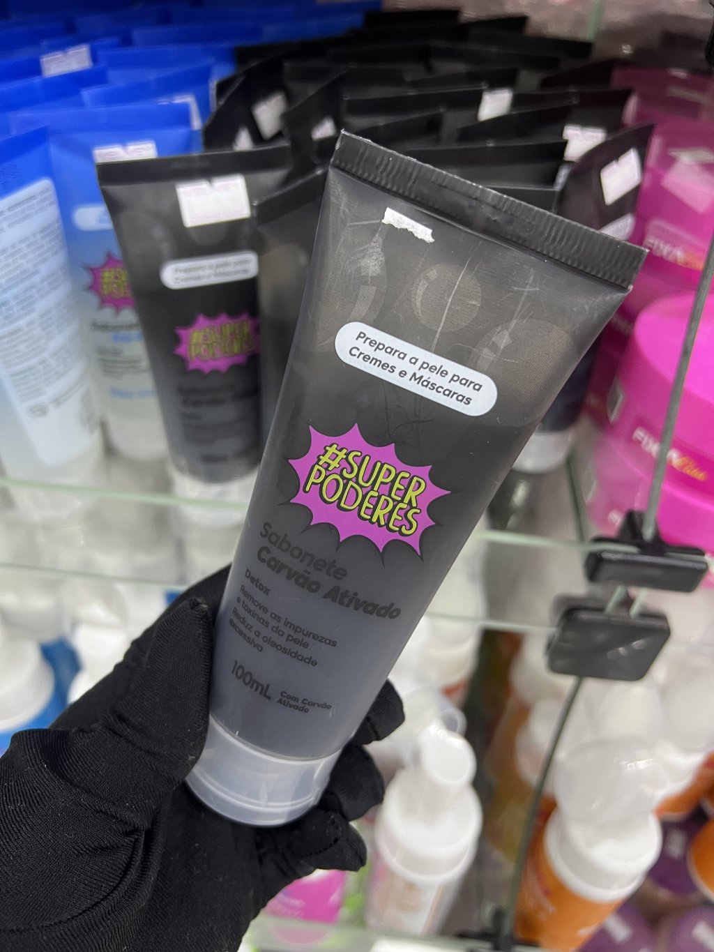 SABONETE FACIAL CARVÃO ATIVADO 100ML-SUPER PODERES