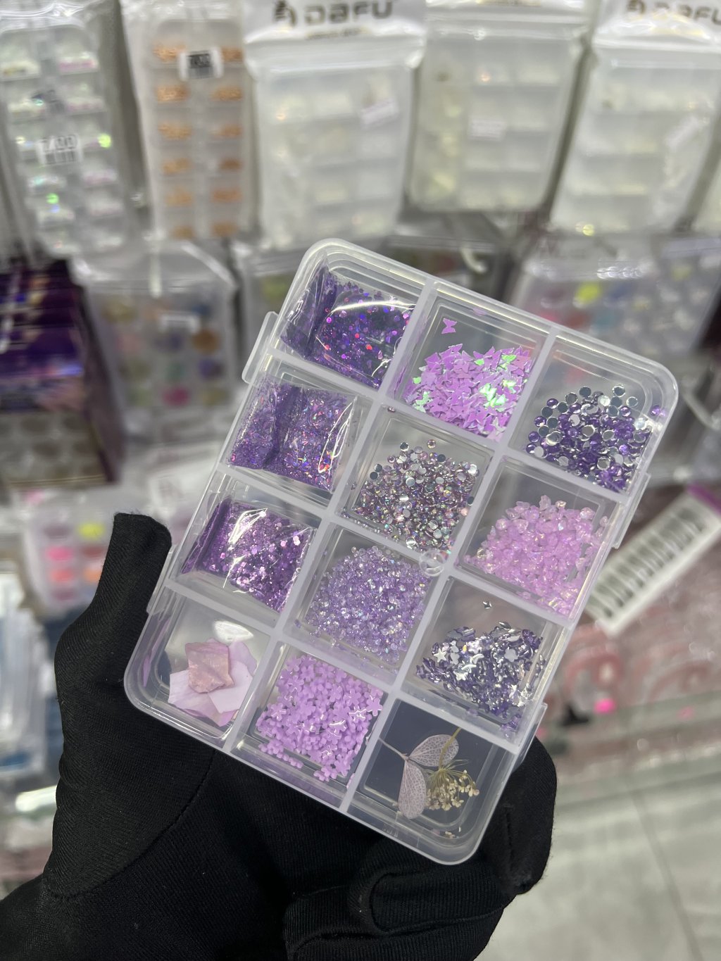 KIT DECORAÇÃO PARA UNHA(ROXO)