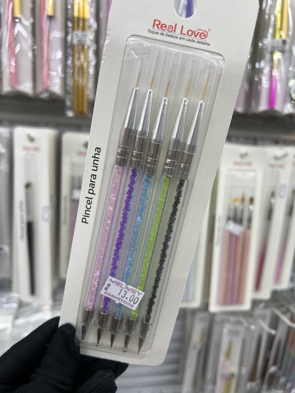 KIT PINCEL FINO COM BOLEADOR REAL LOVE