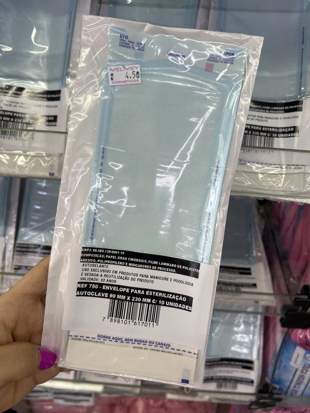 ENVELOPE PARA ESTERILIZAÇÃO 90MMX230MM