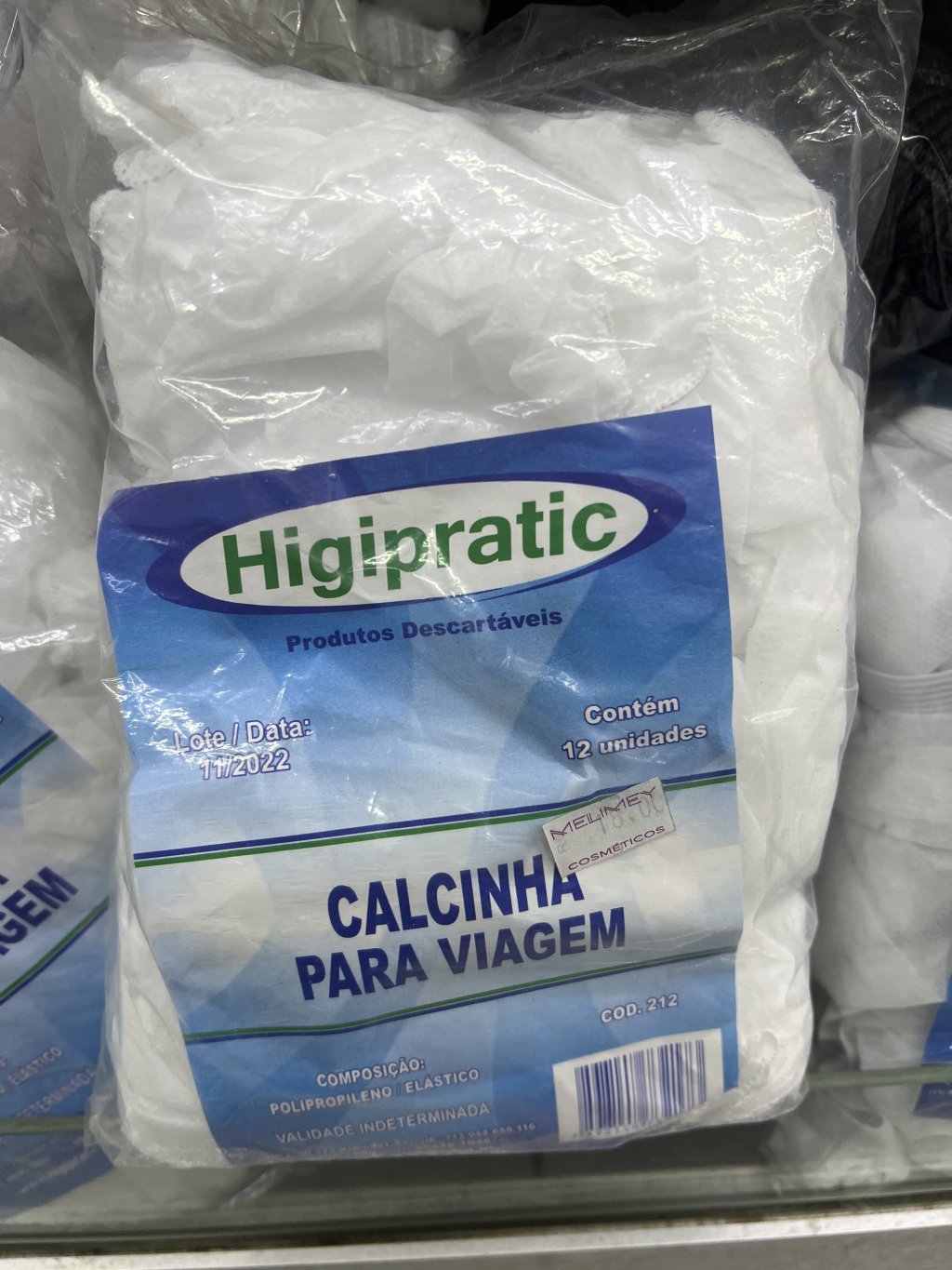 CALCINHA PARA VIAGEM 12UN