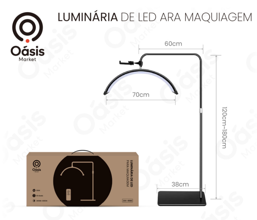 LUMINARIA DE LED 50W OASIS PRETO