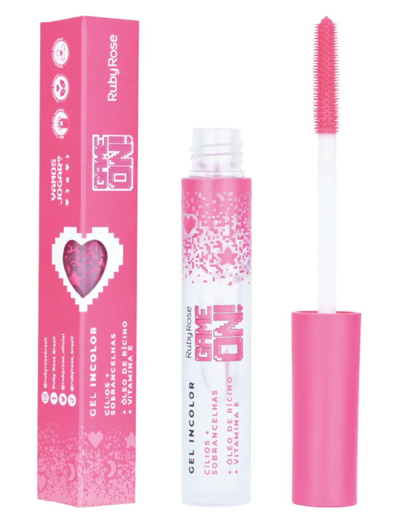 GEL INCOLOR RUBY ROSE P/CILIOS E SOBRANCELHAS