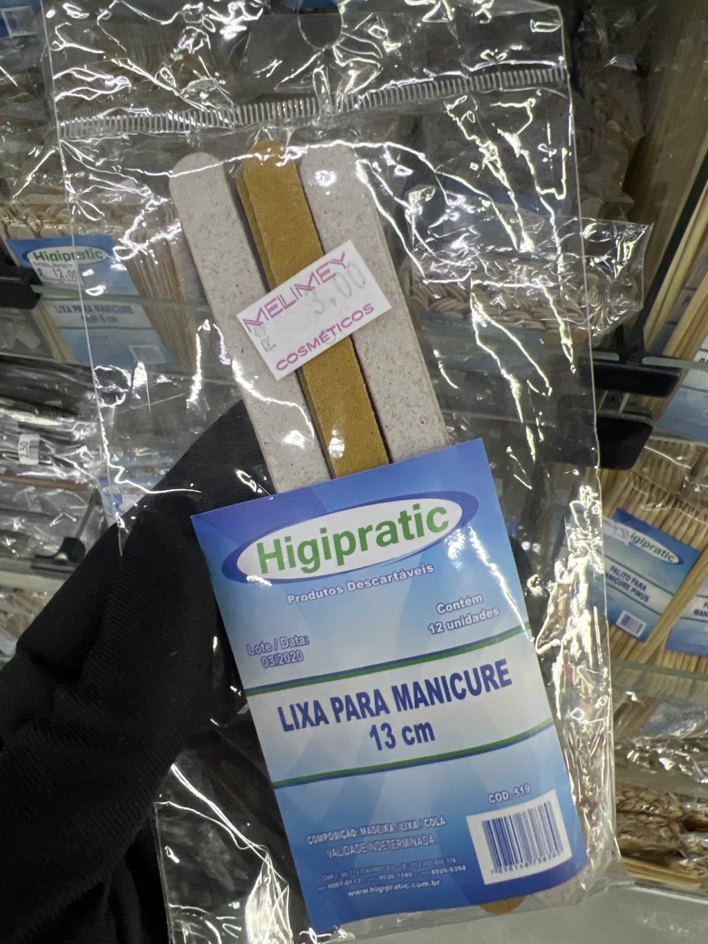 LIXA PARA MANICURE 13CM 12UN