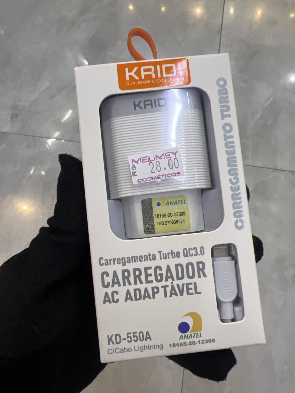CARREGADOR OARA IPHONE(LIGHTNING)KAIDI KD-550A