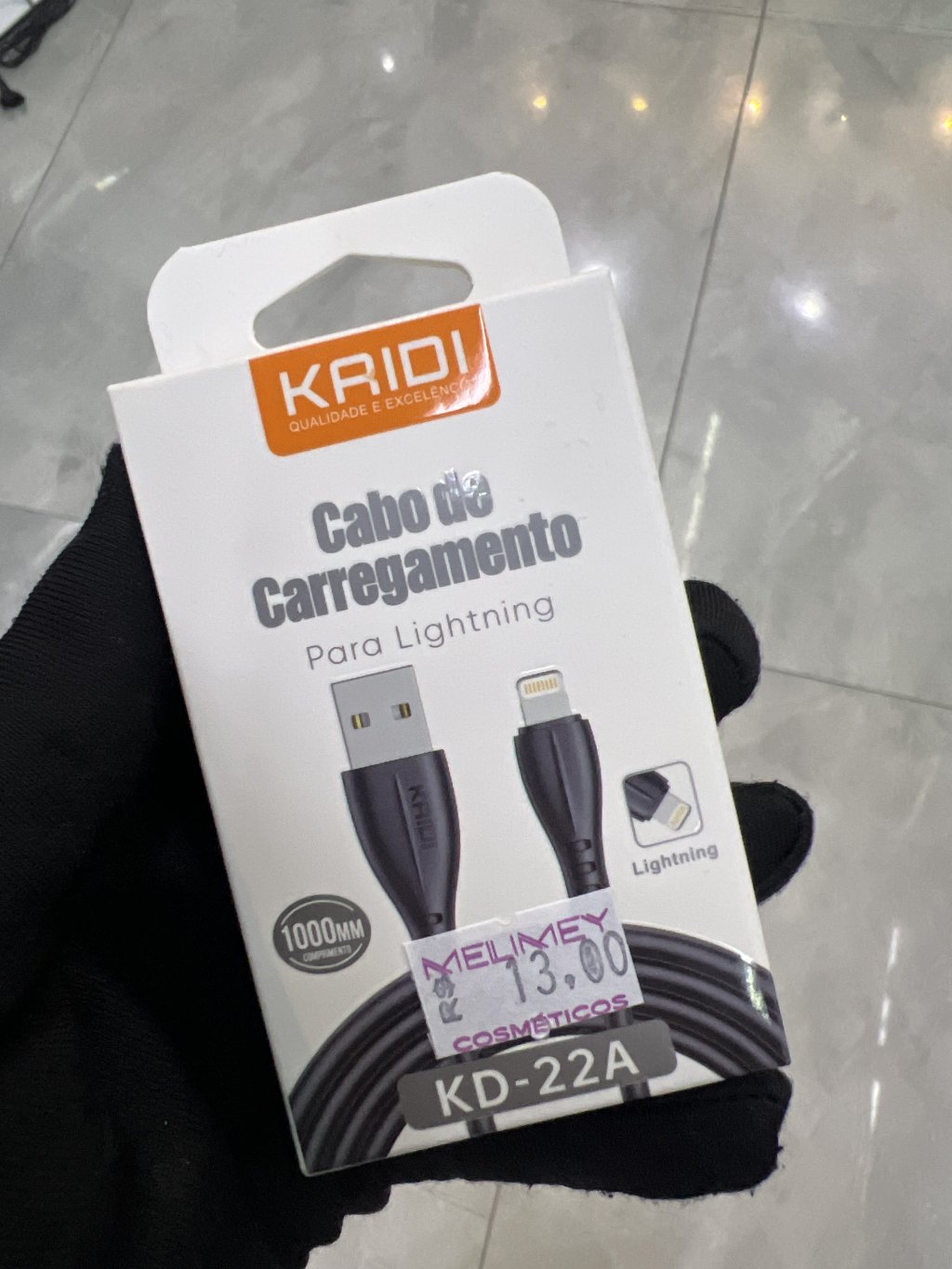 CABO DE CARREGAMENTO PARA LIGHTNING(IPHONE)KAIDI KD-22A