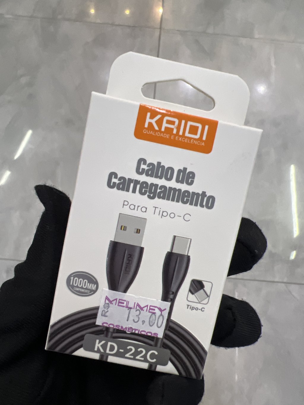 CABO DE CARREGAMENTO PARA TIPO C KAIDI KD-22C