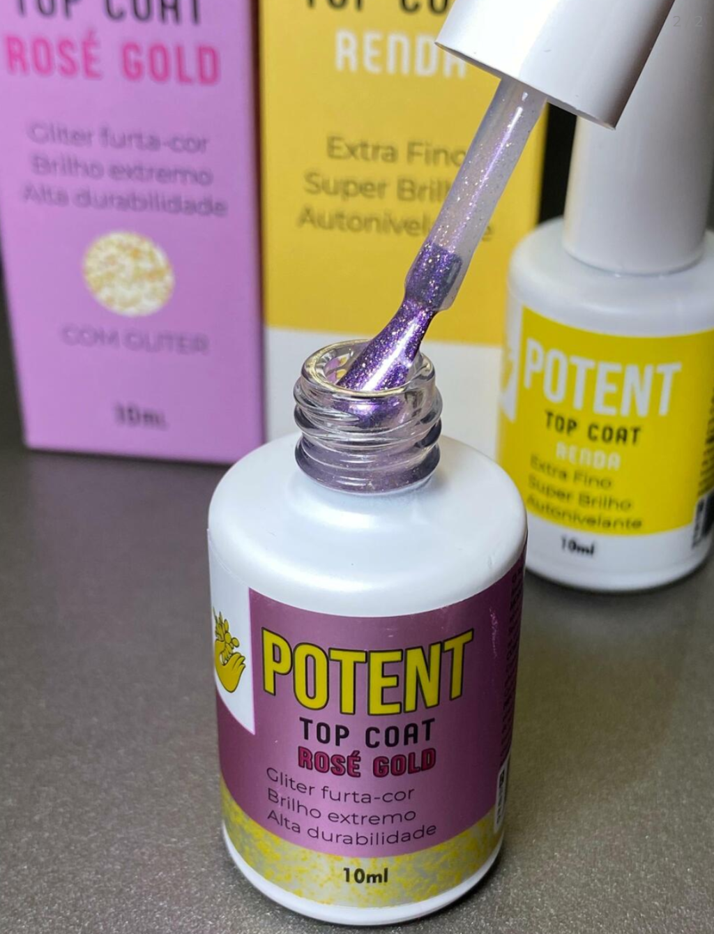 TOP COAT ROSE GOLD POTENT NAILS 10ML