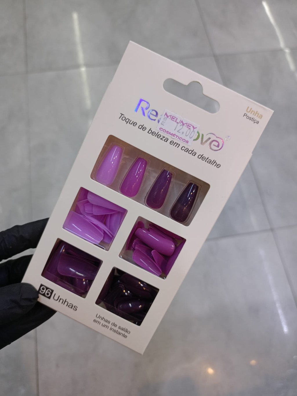 UNHA POSTIÇA REAL LOVE TONS ROXOS