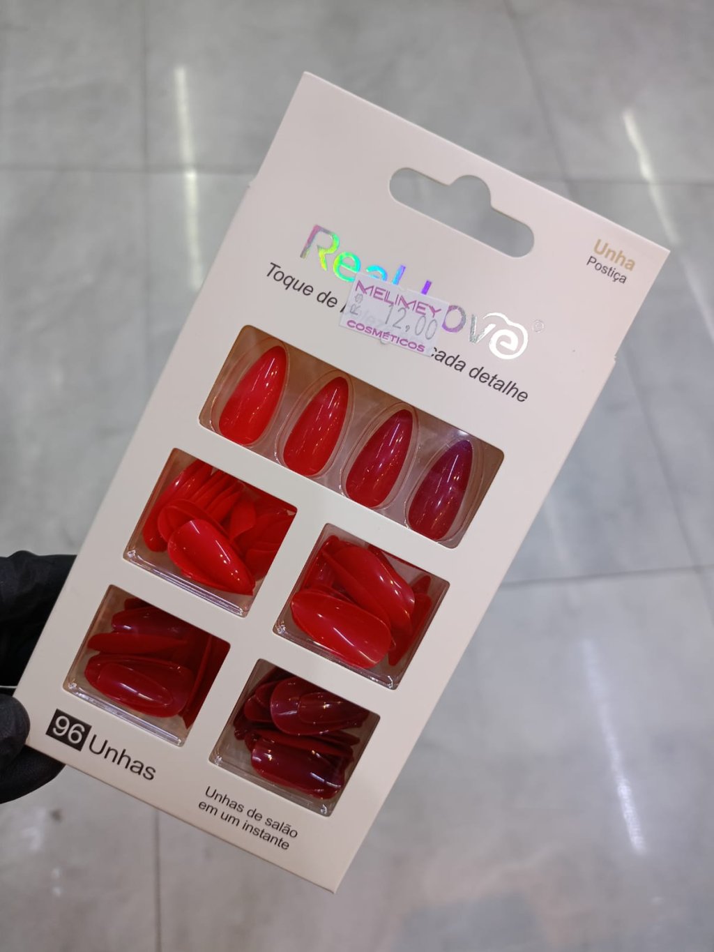 UNHA POSTIÇA REAL LOVE TONS VERMELHOS