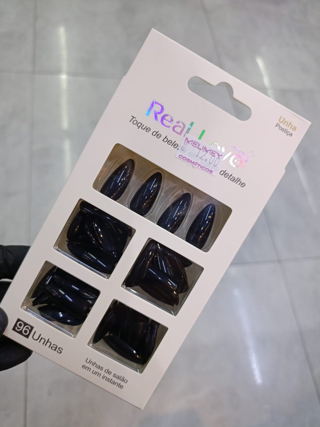 UNHA POSTIÇA REAL LOVE PRETO