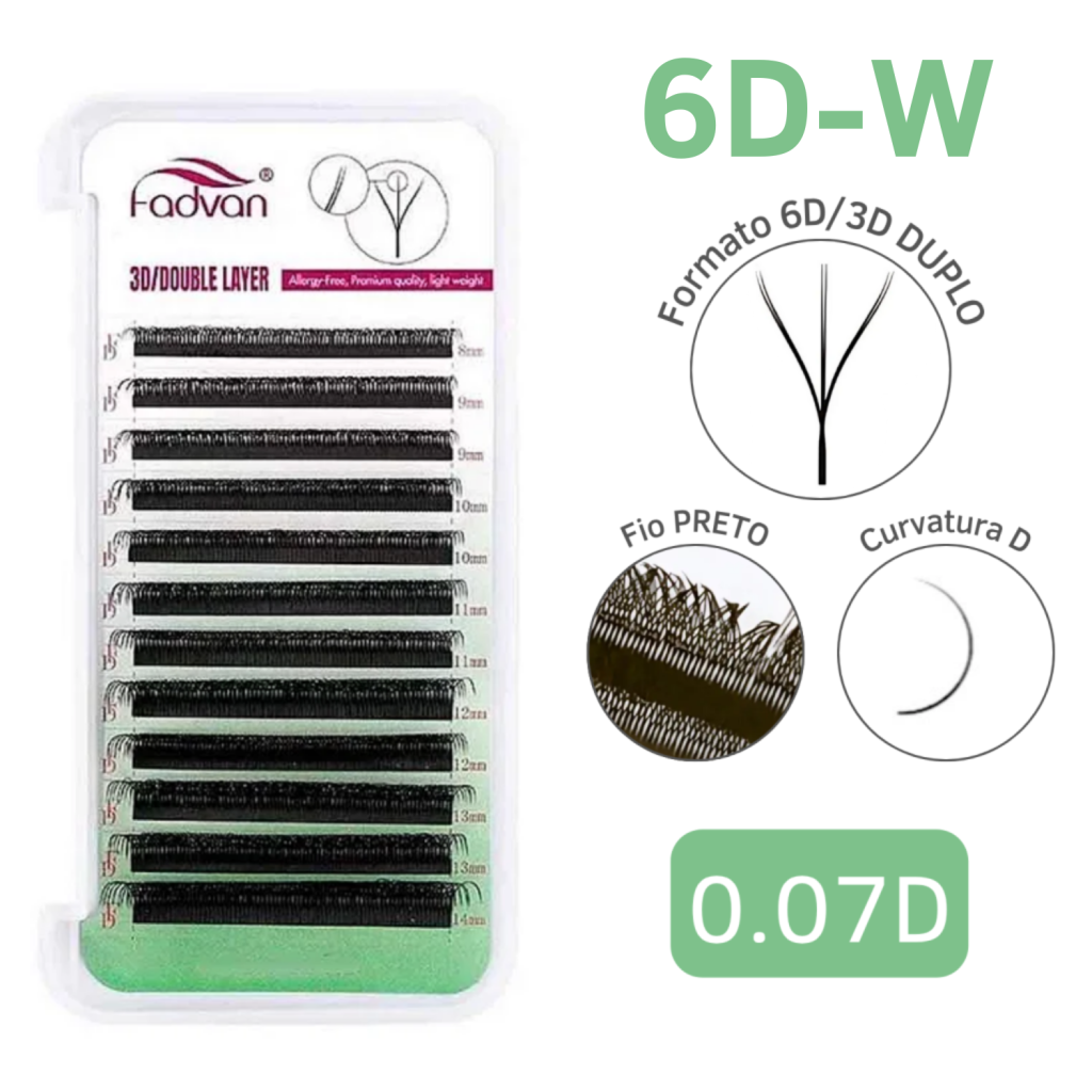 CÍLIOS 6D/3D DUPLO FADVAN 0.07D
