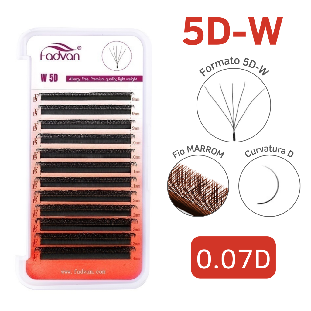 CÍLIOS 5D FADVAN MARROM 0.07D