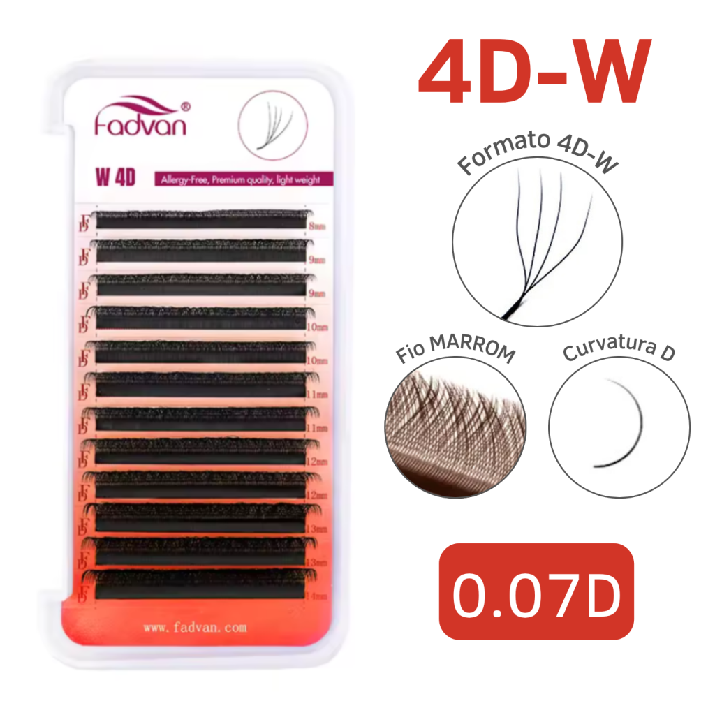 CÍLIOS 4D FADVAN MARROM 0.07D