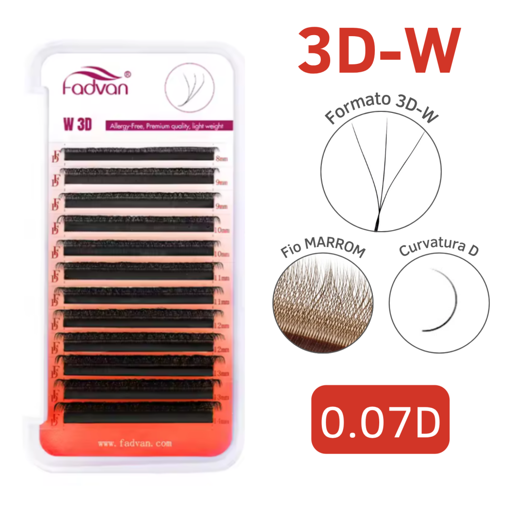 CÍLIOS 3D FADVAN MARROM 0.07D