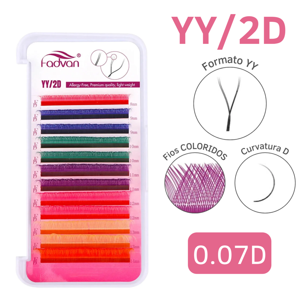 CÍLIOS YY/2D FADVAN COLORIDO 0.07D