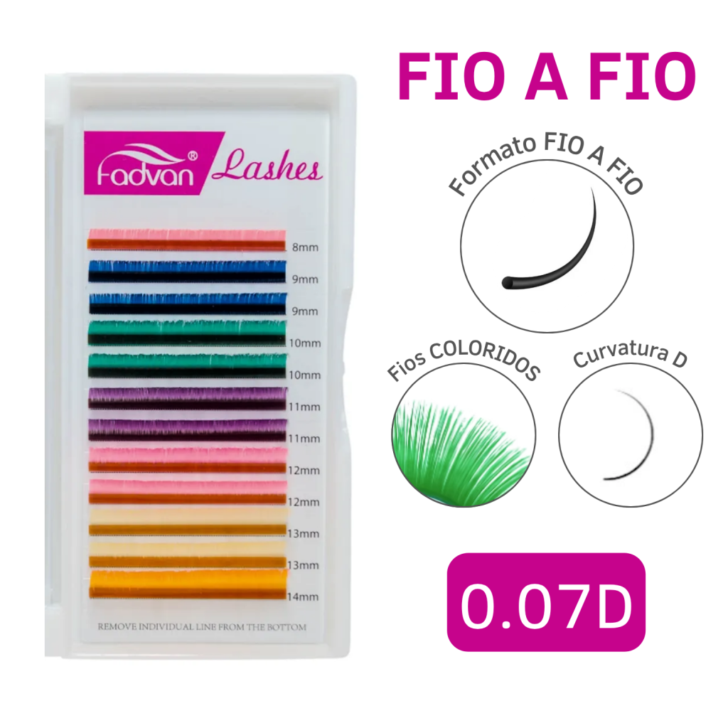 CÍLIOS FIO A FIO FADVAN COLORIDO 0.07D