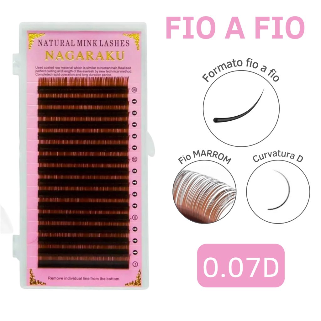 CÍLIOS FIO A FIO NAGARAKU MARROM 0.07D