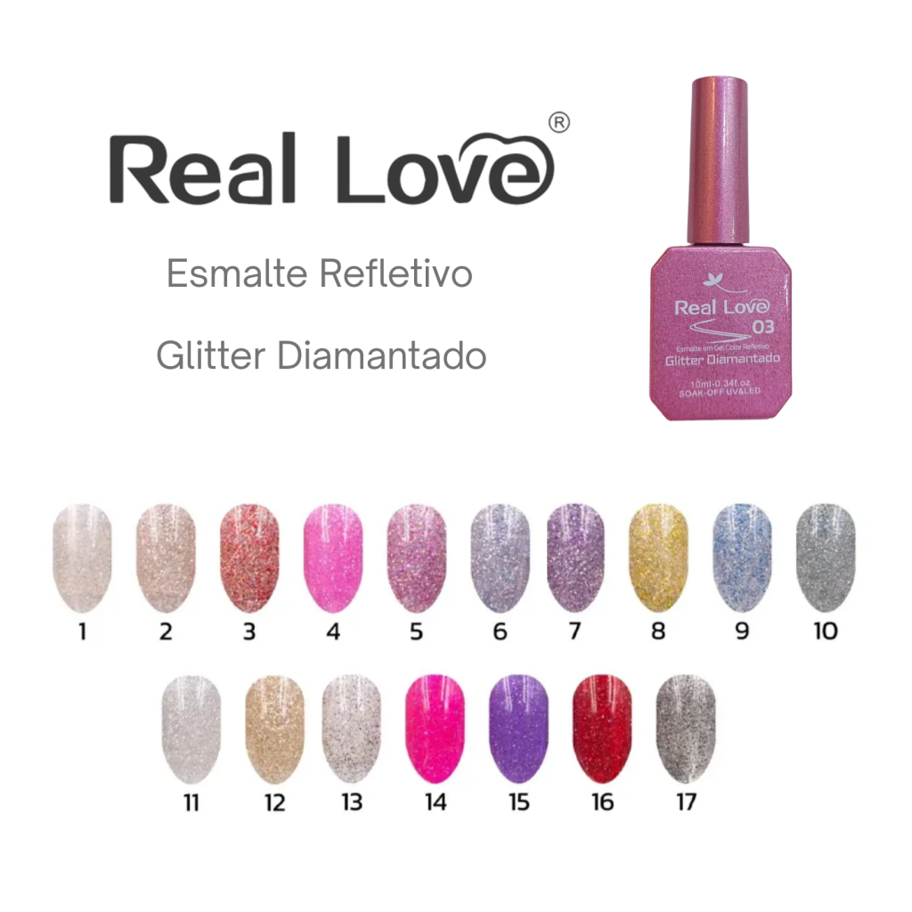 ESMALTE EM GEL REFLETIVO 10ML - REAL LOVE