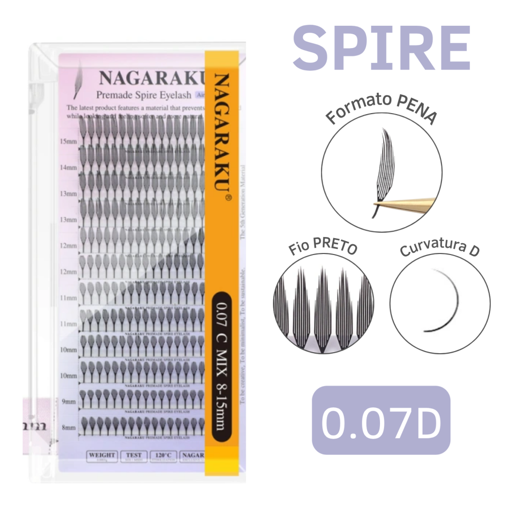 CÍLIOS SPIRE EYELASH NAGARAKU - 0.07D