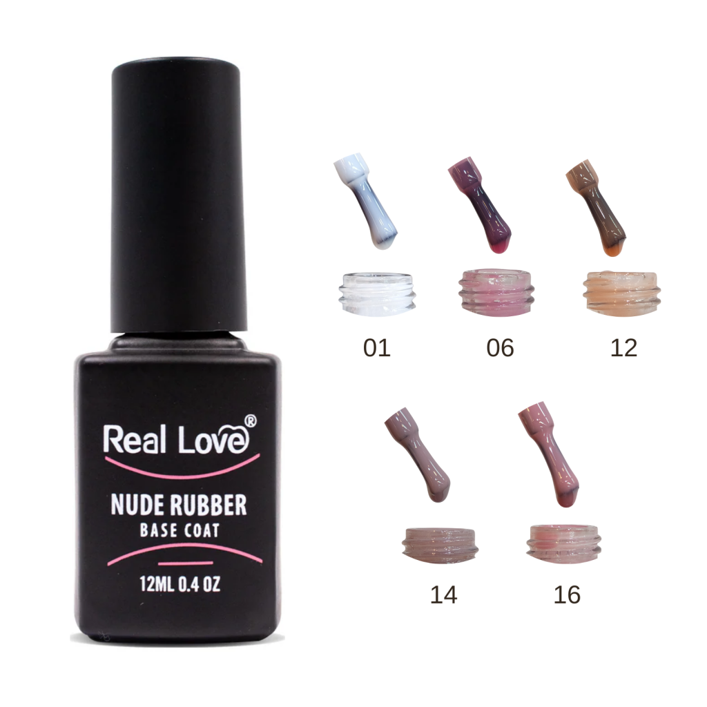 NUDE RUBBER BASE COAT 12ML - REAL LOVE