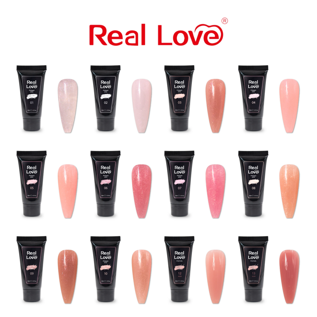 POLYGEL COM GLITTER 30ML - REAL LOVE