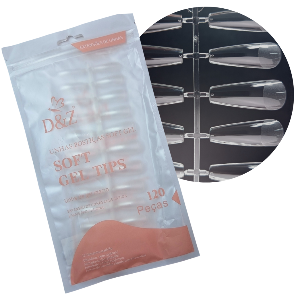 SOFT GEL TIPS BAILARINA TRANSPARENTE - D&Z