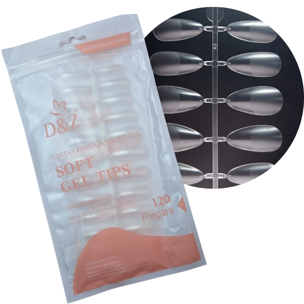 SOFT GEL TIPS ALMOND FOSCA - D&Z