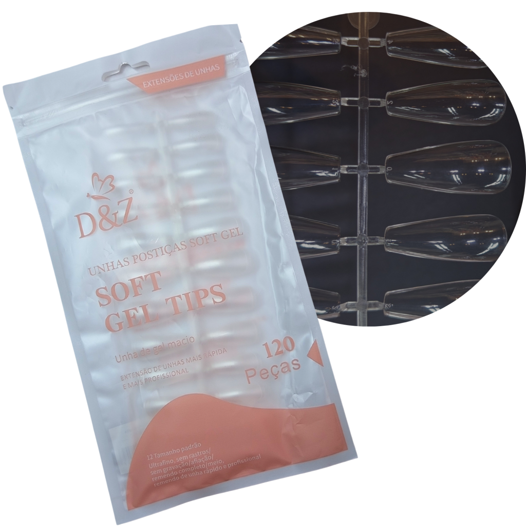 SOFT GEL TIPS REALISTA TRANSPARENTE - D&Z