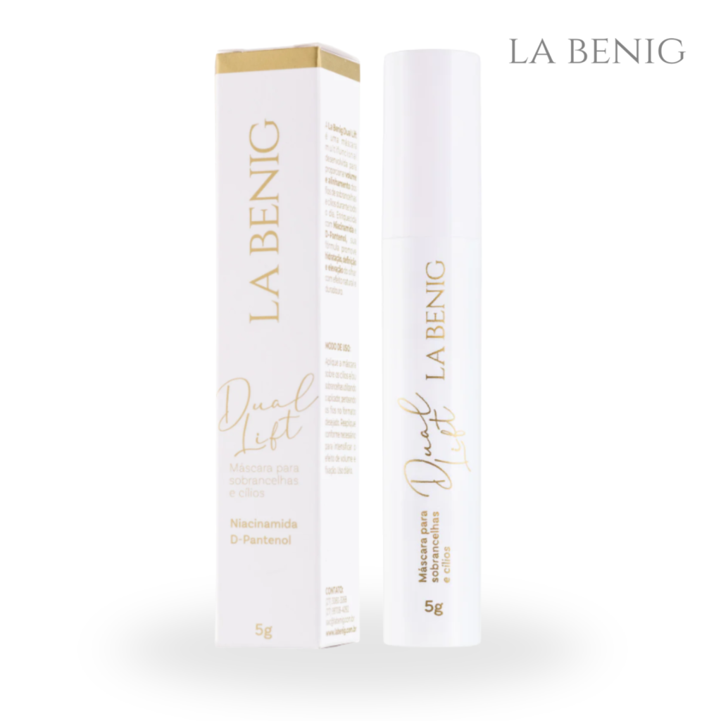 MÁSCARA PARA CÍLIOS E SOBRANCELHAS DUAL LIFT 5G - LA BENIG