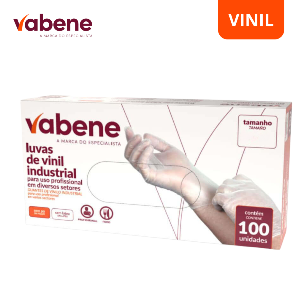 CAIXA LUVA DE VINIL INDUSTRIAL VABENE