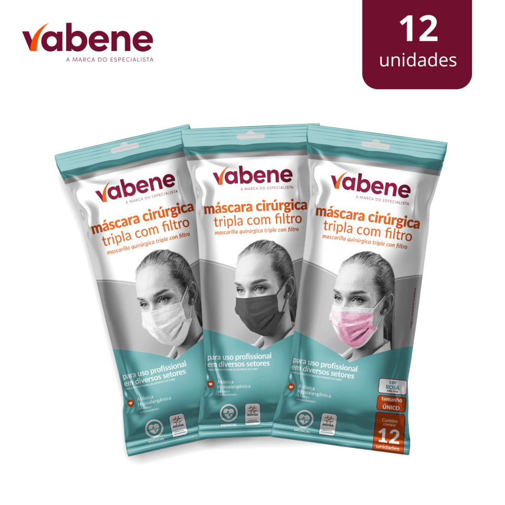 PACOTE MÁSCARA CIRÚRGICA TRIPLA C/ FILTRO VABENE