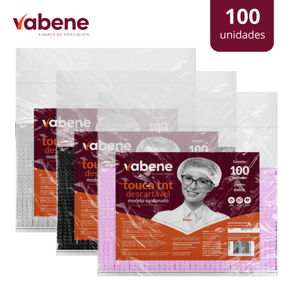 PACOTE TOUCA TNT DESCARTÁVEL VABENE