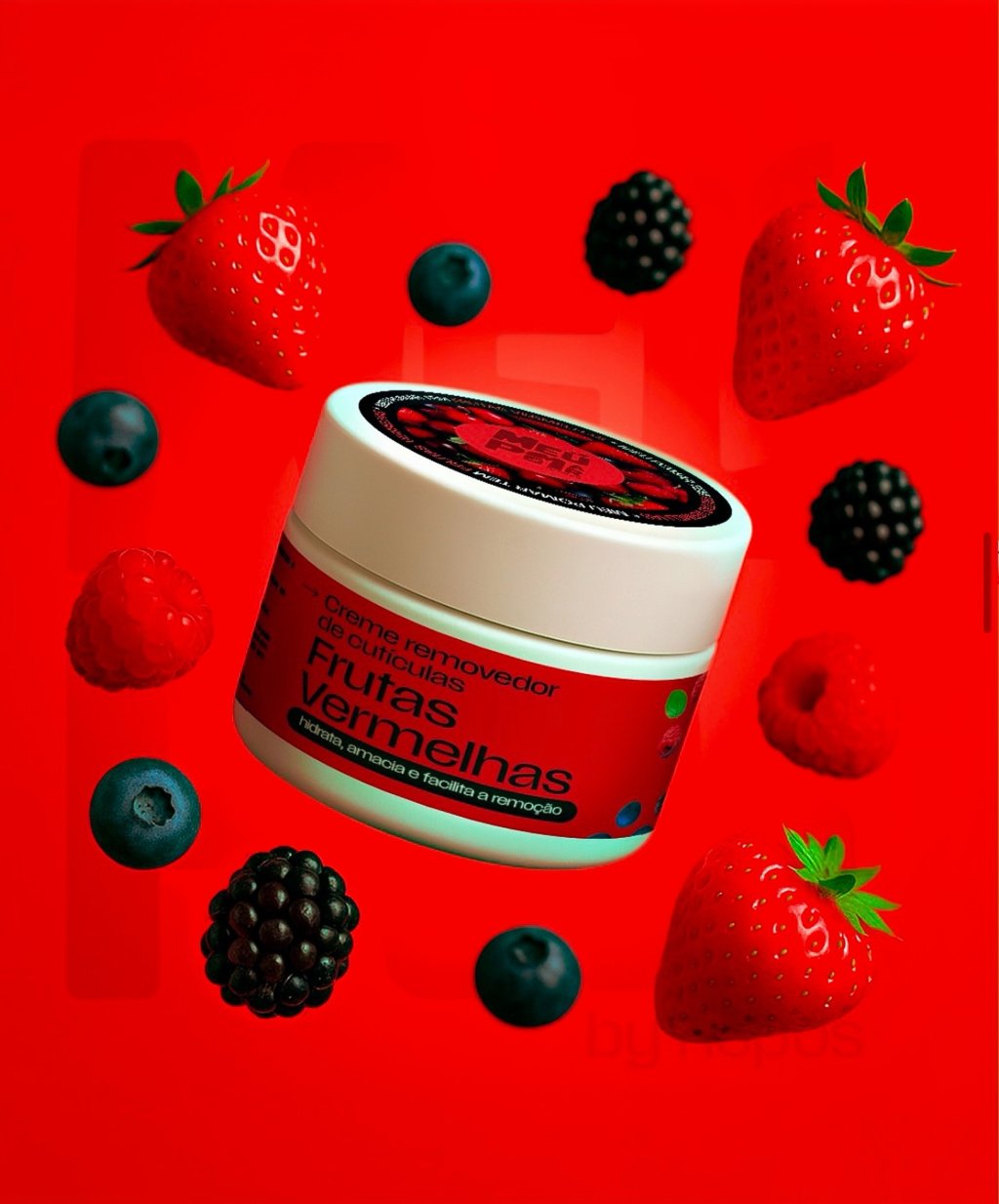 Creme removedor de cutículas frutas vermelhas repos 120g