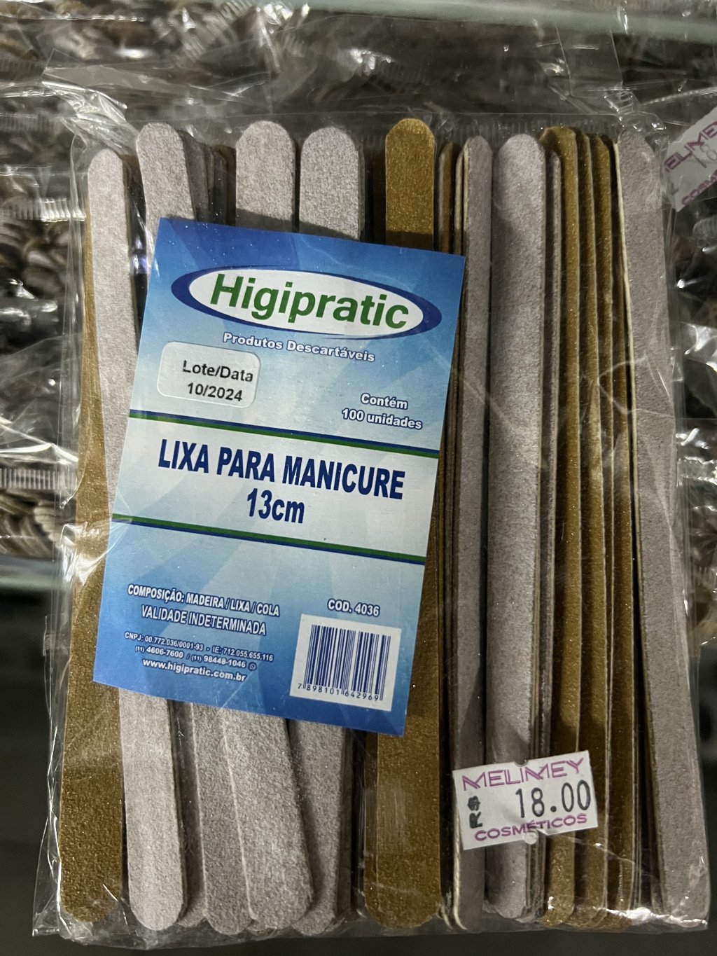 LIXA PARA MANICURE 13cm 100un