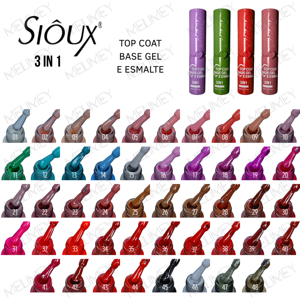 ESMALTE EM GEL 5ML - 3 IN 1 SIOUX