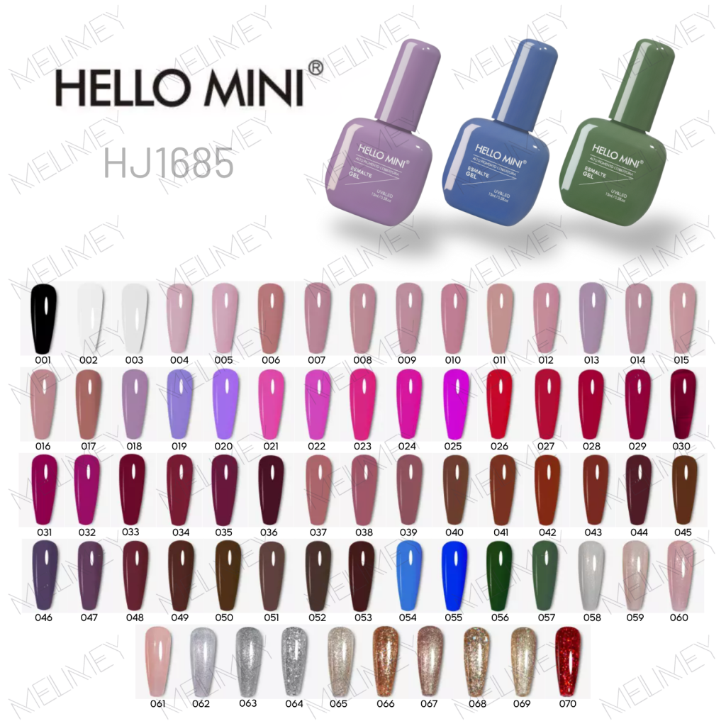 ESMALTE EM GEL 15ML - HELLO MINI (COLEÇÃO 70 CORES)